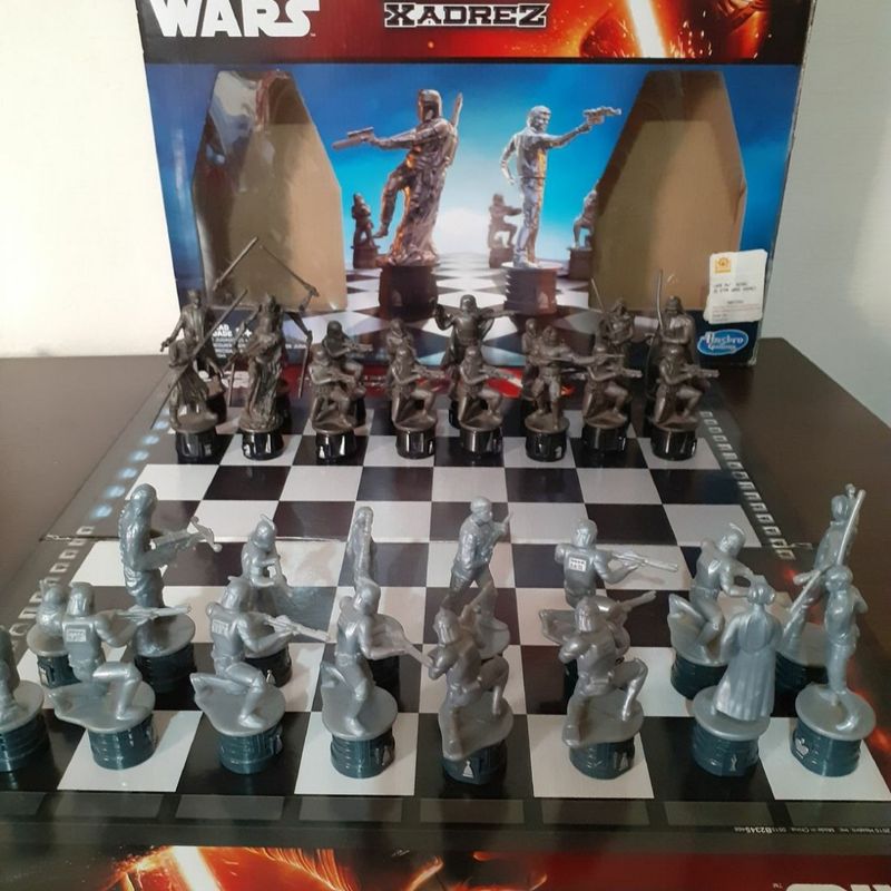 2 peças de xadrez Star Wars Snowtrooper (peão preto) e