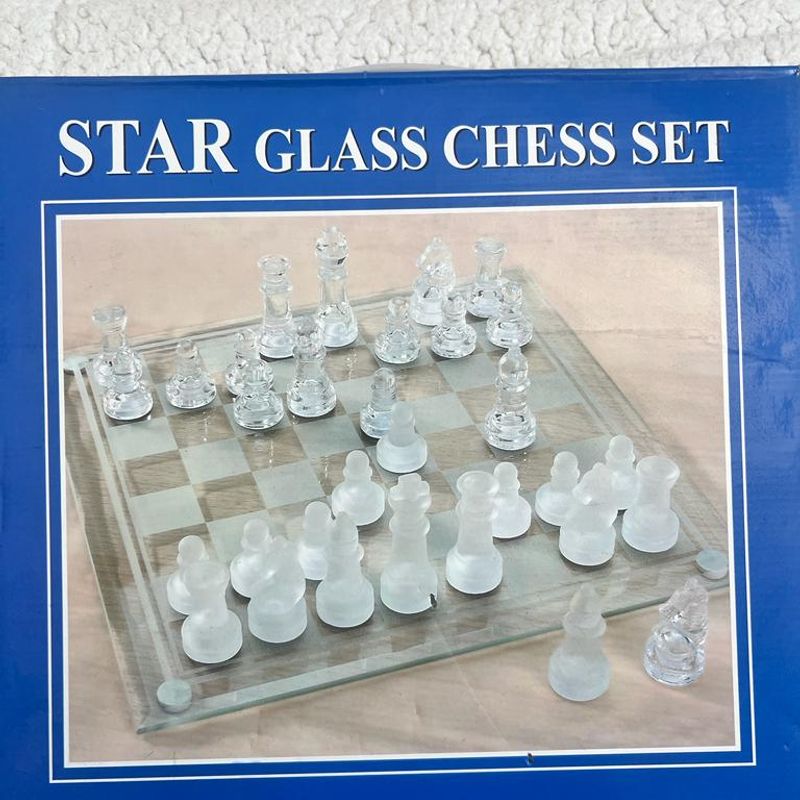 Glass Chess Set - Completo - Tabuleiro de Xadrez com