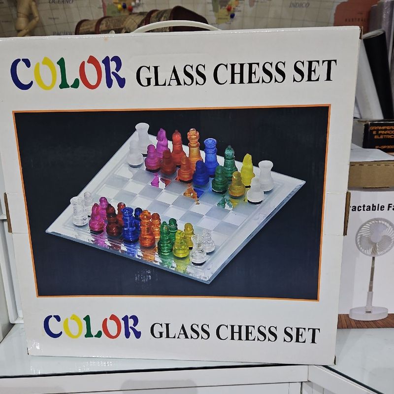 Jogo de Xadrez Vidro Colorido Grande e Raro | Jogo de Tabuleiro Color Glass  Chess Set Nunca Usado 83908544 | enjoei