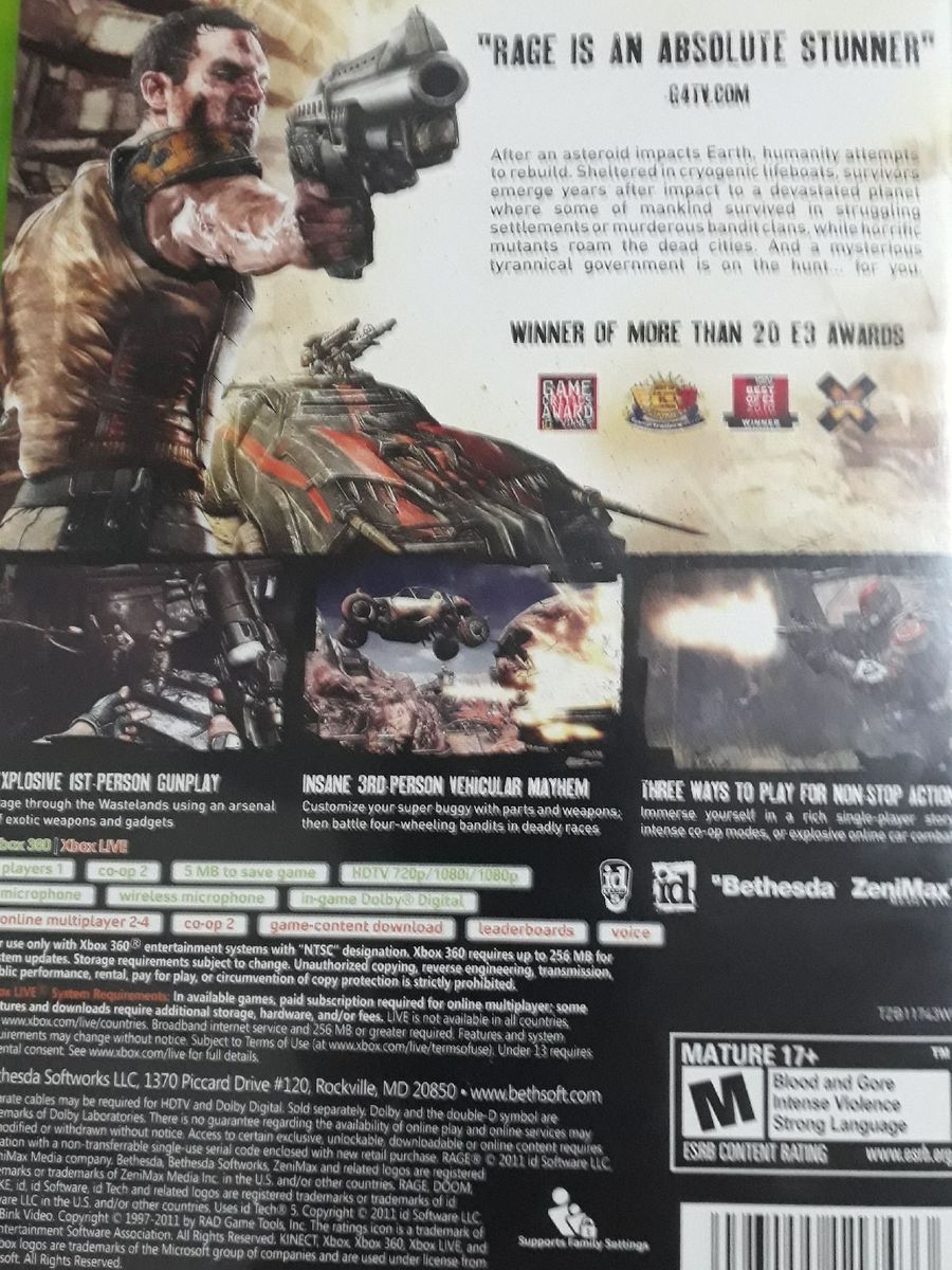 Jogo de Xbox 360 Rage Original | Jogo de Videogame Xbox 360 Usado ...