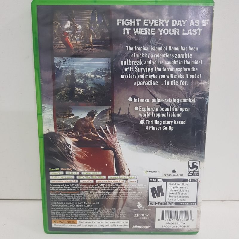 Jogo Midia Fisica Novo Lacrado Escape Dead Island Xbox 360 em Promoção na  Americanas