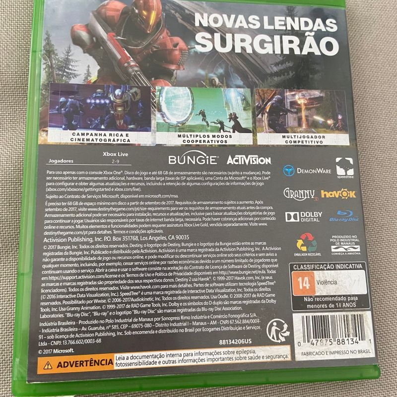 Jogo Xbox One Destiny 2  Jogo de Videogame Xbox One Usado