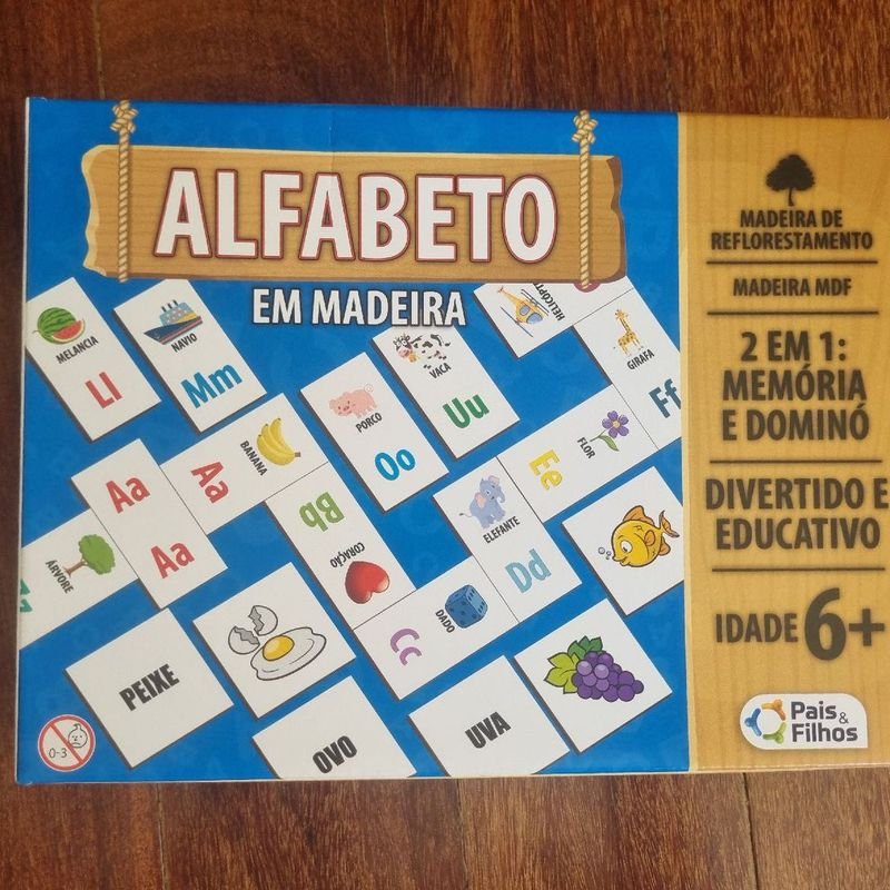 Jogo Educativo 2 Em 1 Alfabeto Em Madeira - Pais & Filhos