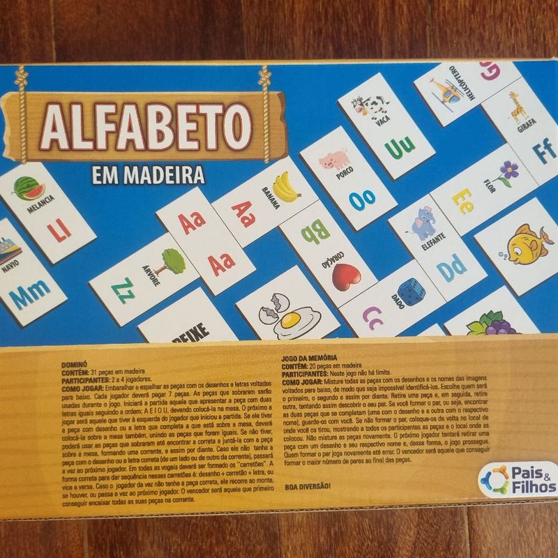 Jogo Educativo - Alfabeto - 2 em 1: Memória e Dominó