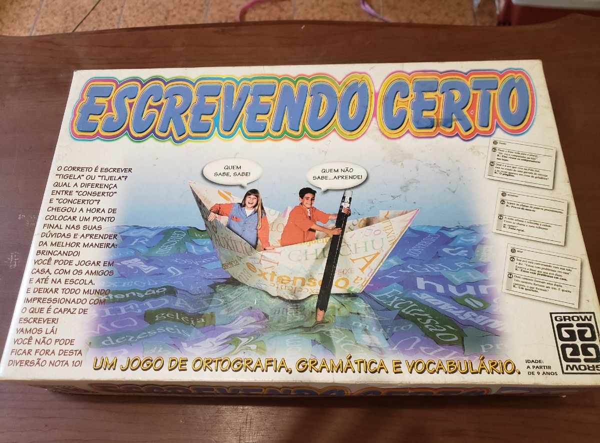Jogo Escrevendo Certo | Jogo de Tabuleiro Grow Usado 44394122 | enjoei