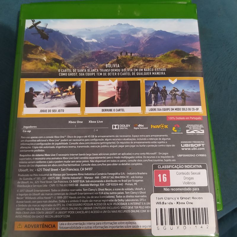 Jogo Mídia Física Ghost Recon Wildlands Para Xbox One