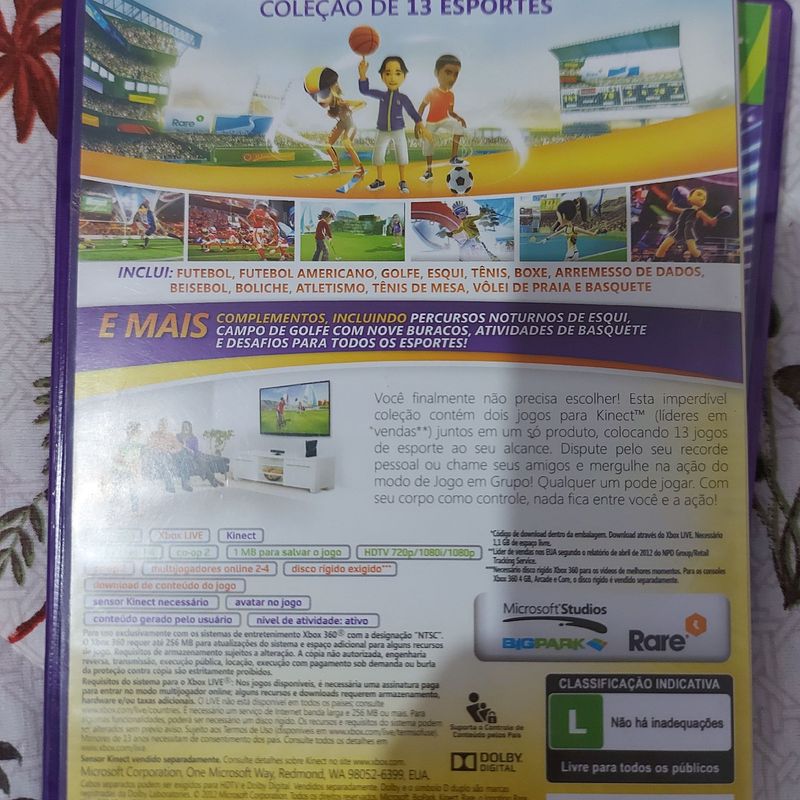 Kinect Sports (futebol, vôlei e boliche) Xbox 360 