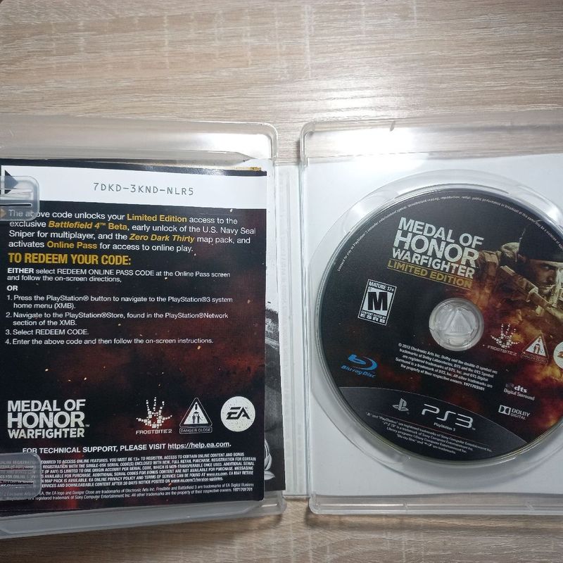 Medal Of Honor Edição Limitada Warfighter Ps3 Original Fisica