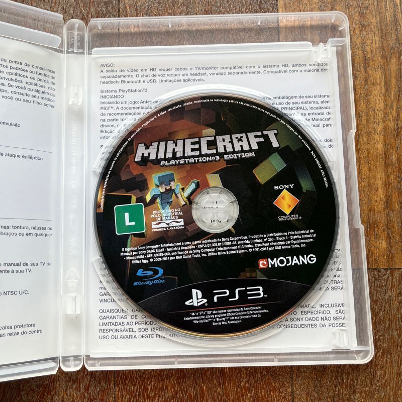 Jogo Minecraft para Ps3, Jogo de Computador Playstation Usado 92835352