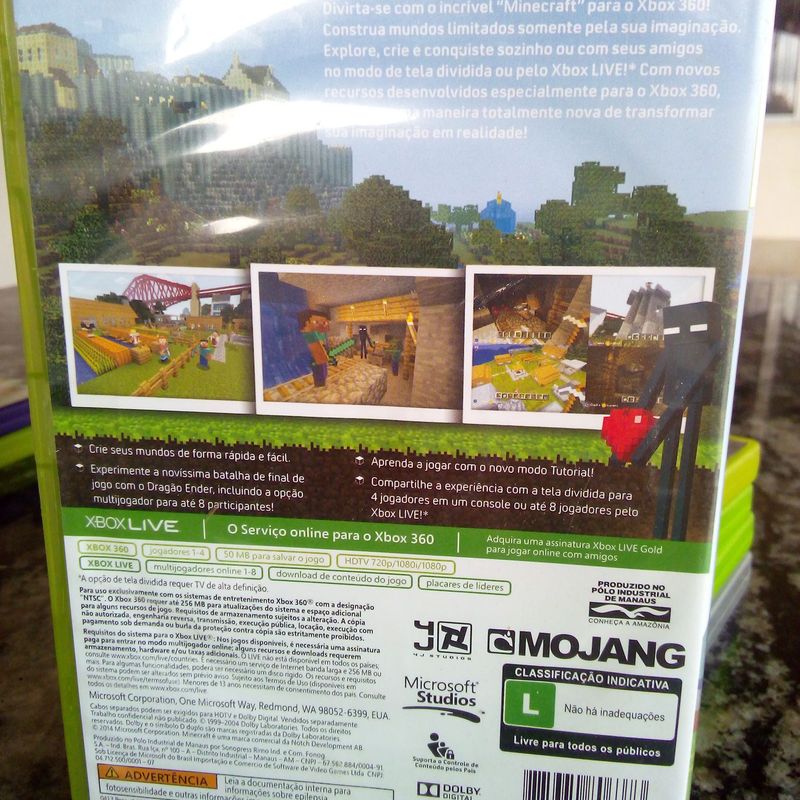Minecraft Xbox 360 - Jogo Original - Jogos de Vídeo Game - Nova Guará,  Guaratinguetá 1261636088
