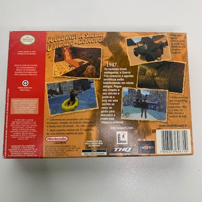 Jogo Nintendo 64 Indiana Jones Infernal Machine -Caixa Jogo Nintendo 64 Indiana Jones Infernal Machine -Caixa