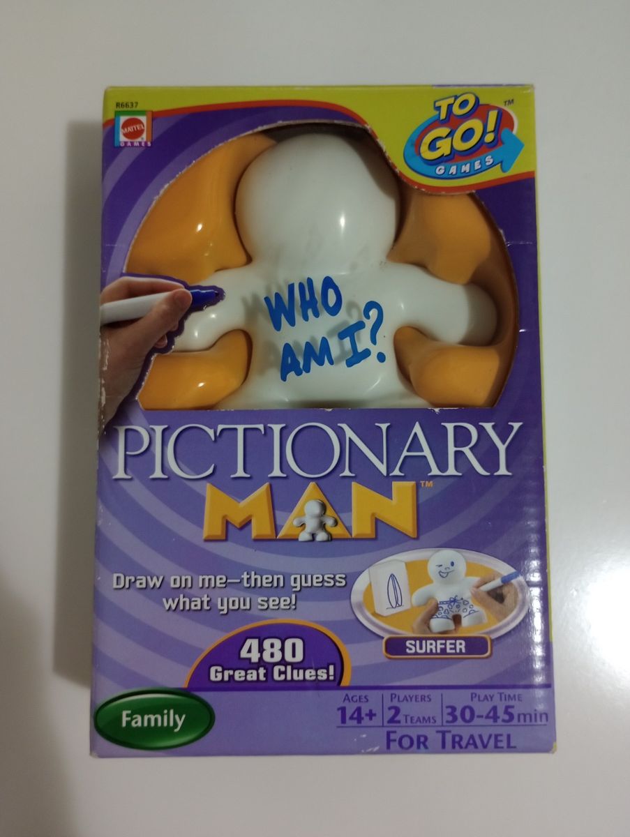 Jogo Pictionary Man Novinho! | Jogo de Tabuleiro Mattel Nunca Usado ...
