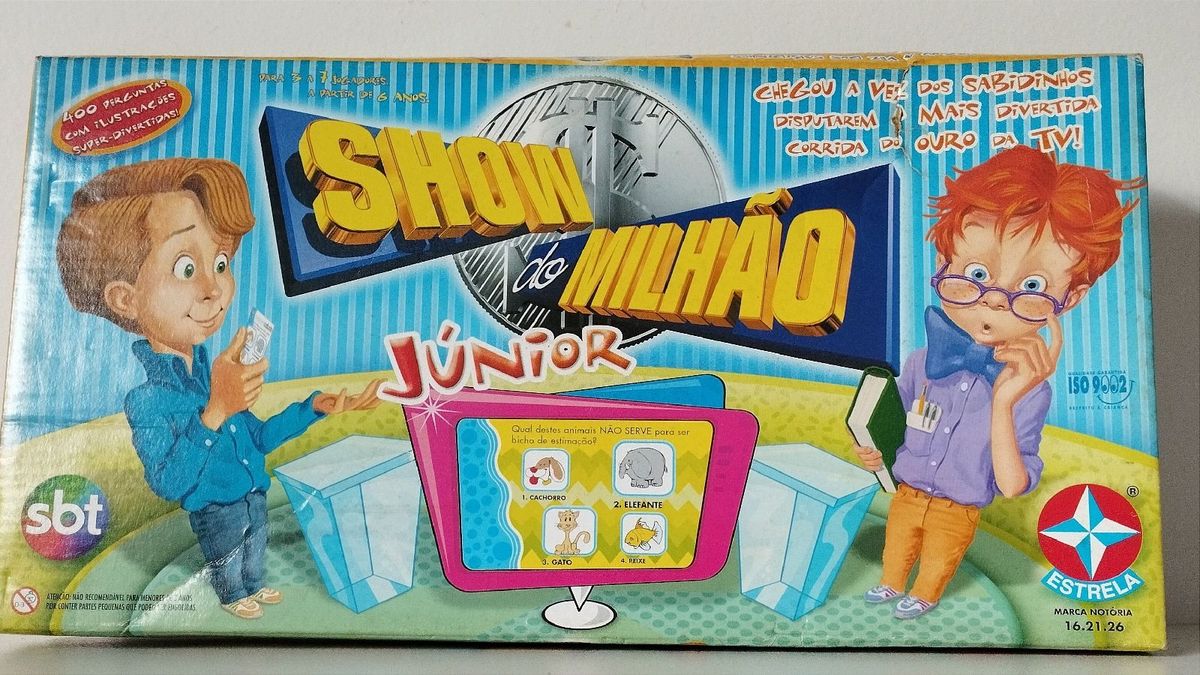 Jogo Show do Milhão Junior Sílvio Santos Completo Jogo de Tabuleiro