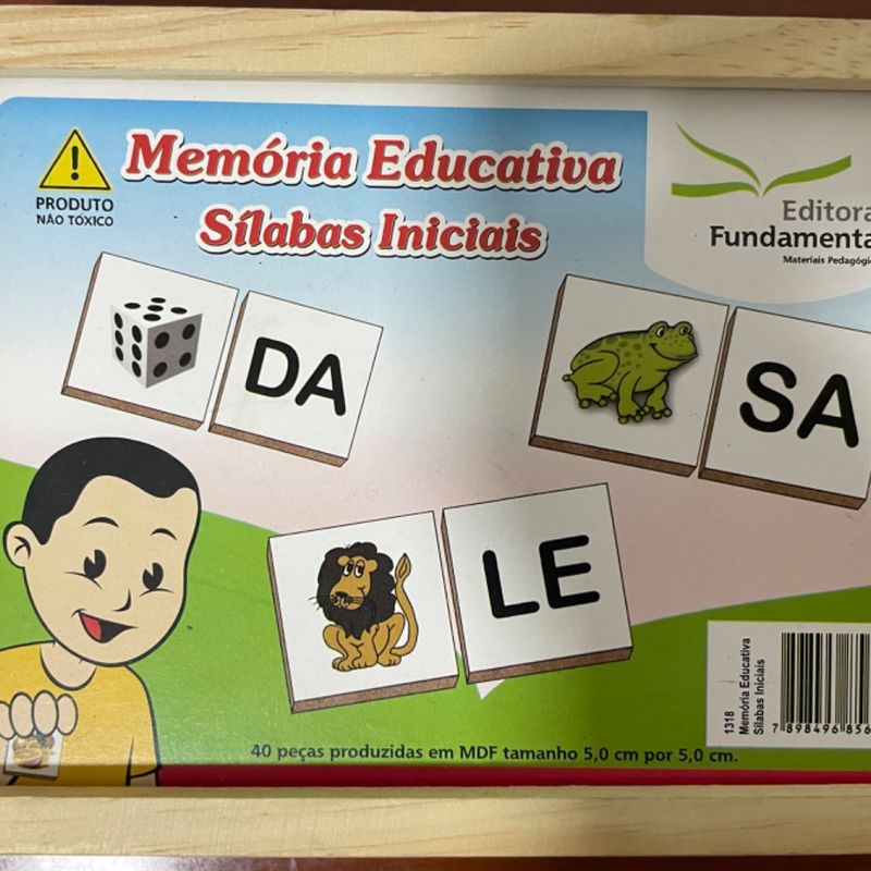 Jogo Educativo da Memória de Sílabas em MDF