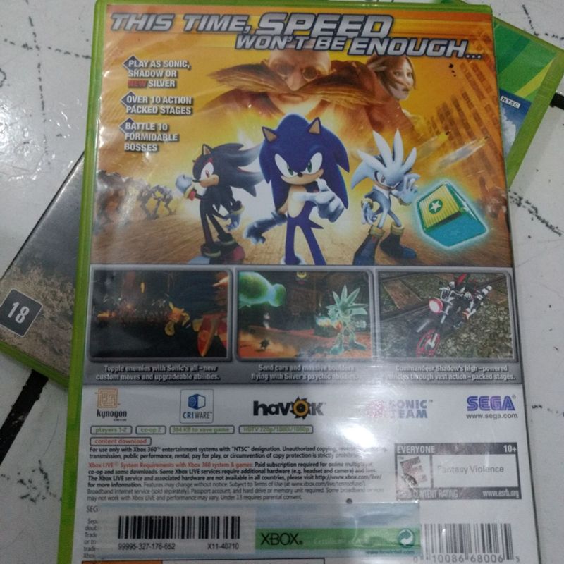 Jogo Sonic The Hedgehog Xbox 360, Jogo de Videogame Xbox 360 Nunca Usado  30523034