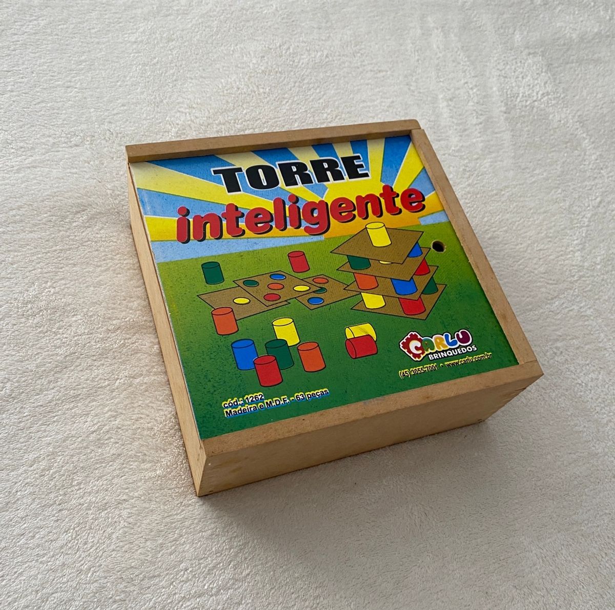 Jogo Torre Inteligente Em Mdf Carlu Brinquedos Brinquedo Carlu