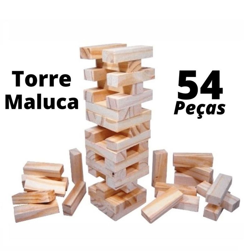 Jogo Torre de Equilibrio Caiu Perdeu blocos de montar 54 peças - Camilo's  Variedades