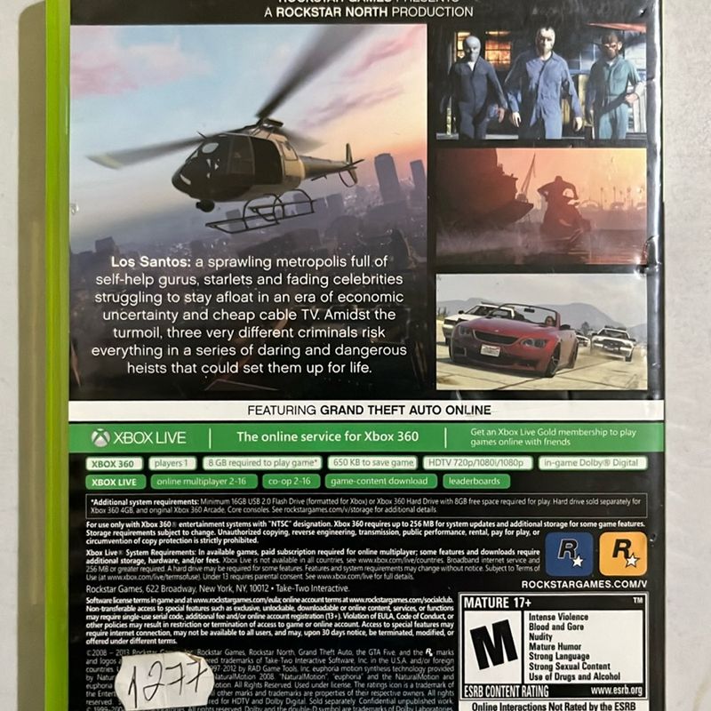 Jogo Gta 5 Xbox 360, Original, Dois Cd's, Impecável, e Manual do Jogo. |  Jogo de Videogame Xbox 360 Usado 81553756 | enjoei