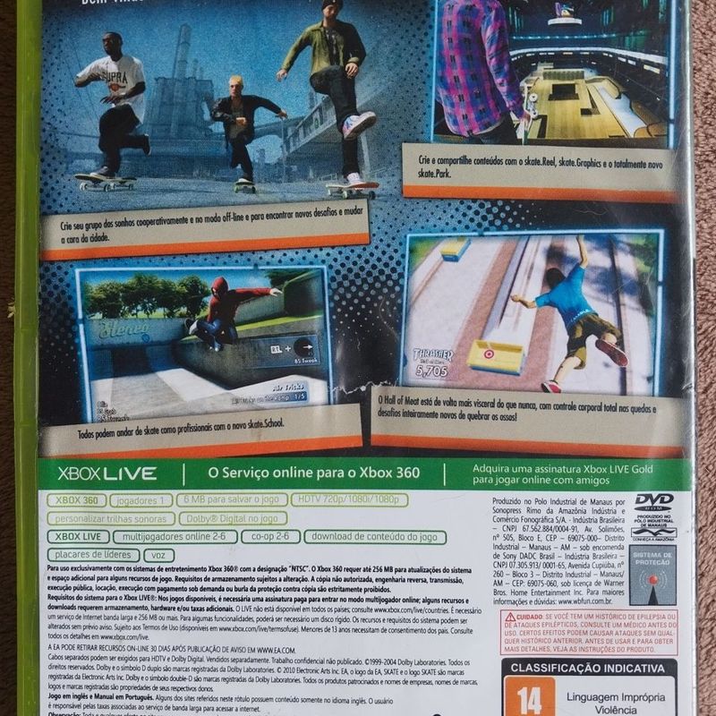 Jogo Xbox 360 Skate 3, Jogo de Videogame Xbox Usado 94010123