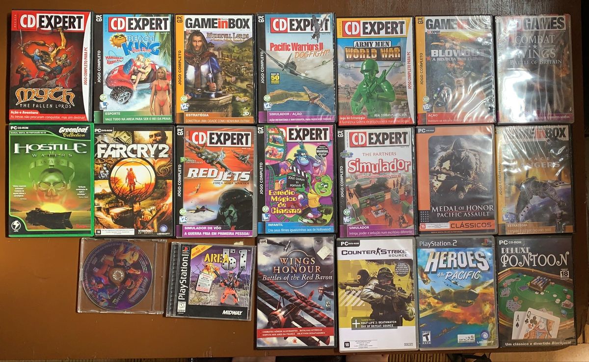Coleção Jogo Pc Original Cd Expert - Lote Com 5 Jogos / Cds