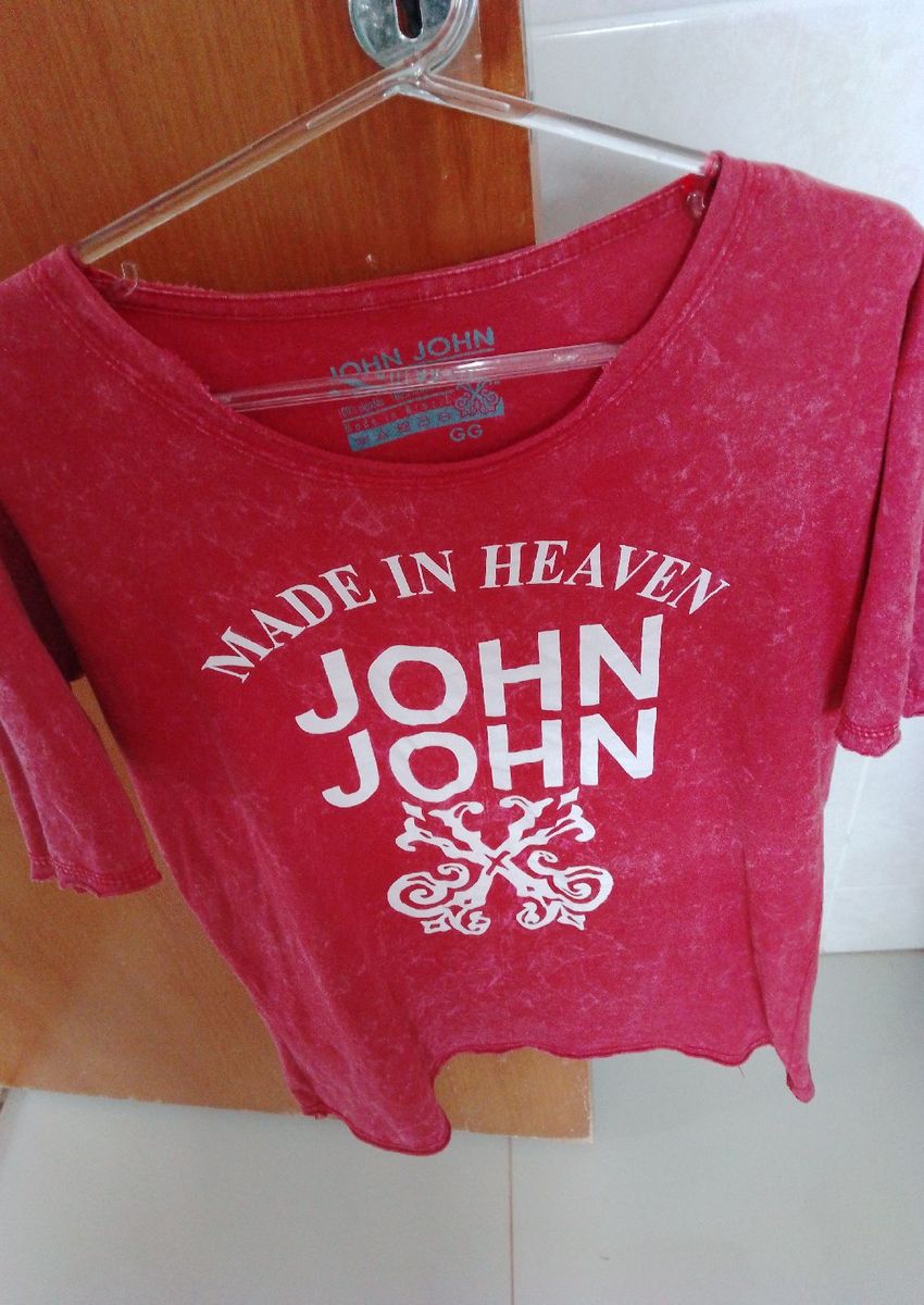 camiseta john john crú com estampa feminina, tamango gg, nunca usada