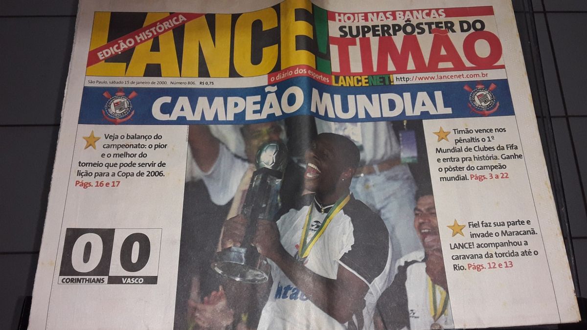 Jornal Lance Edição Corinthians Campeão Mundial 2000