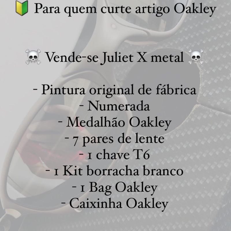 Juliet Xmetal, Óculos Masculino Oakley Usado 86234393