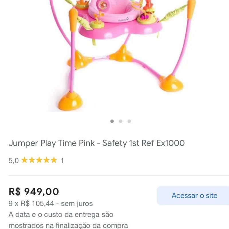 Jumper Pula Pula Safety Rosa Andador Infantil Safety Usado