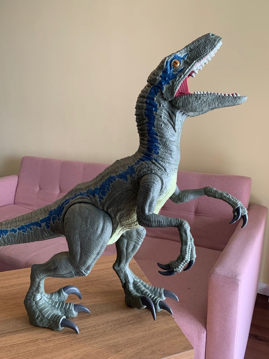 Jurassic World Dinossauro Velociraptor Blue Super Colossal Brinquedo Mattel Usado 82730359 0664