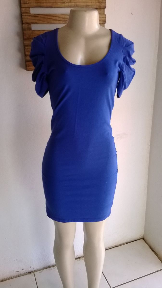 vestido justo azul