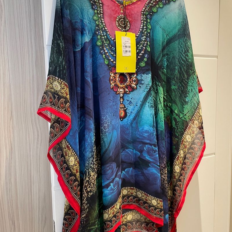 Kaftan de Seda Pura Bia Guirao Nunca Usado 90719731 enjoei