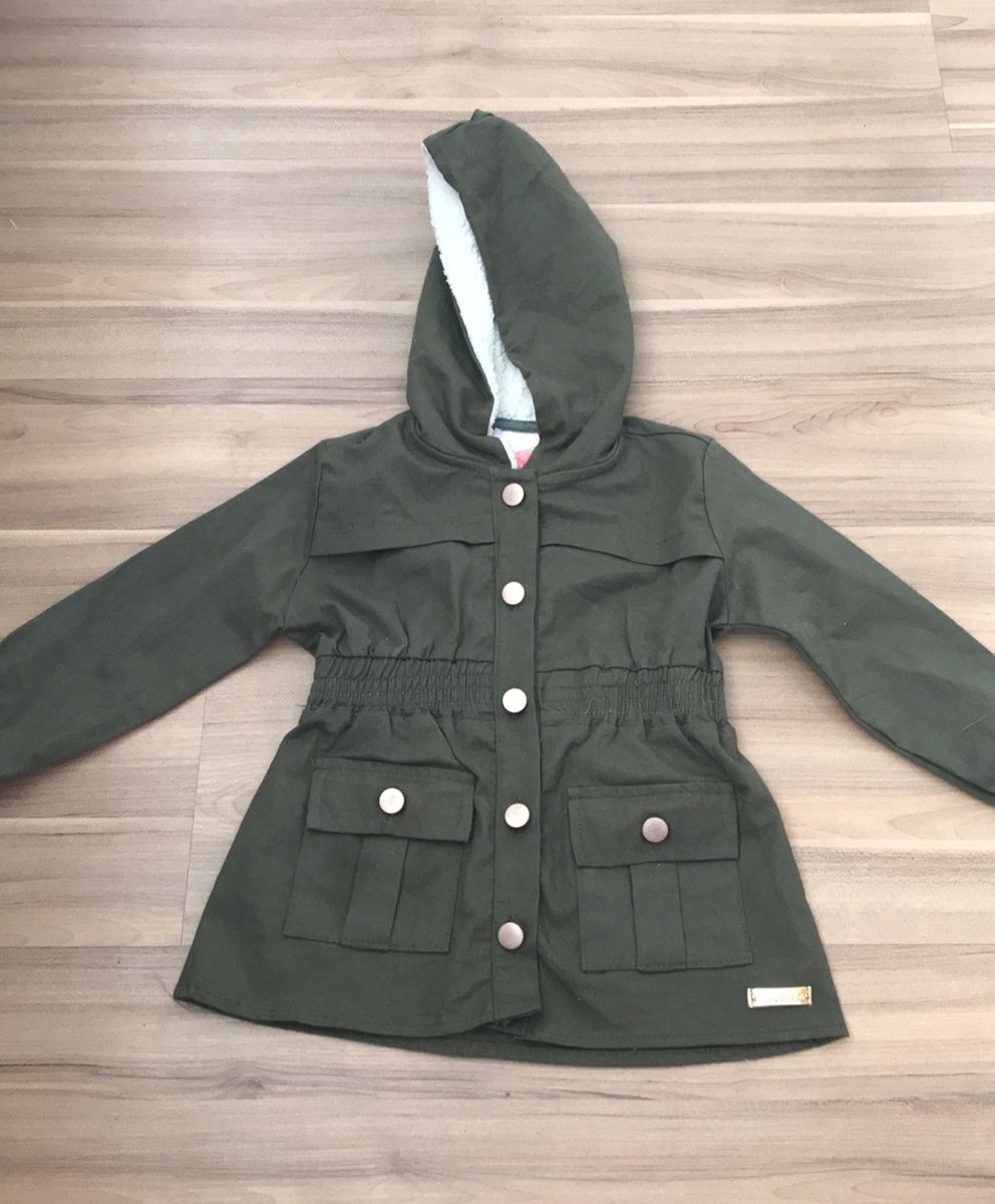 parka verde militar infantil