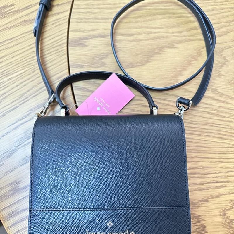 Kate Spade Staci Purple Square Crossbody Saffiano Leather Bag in