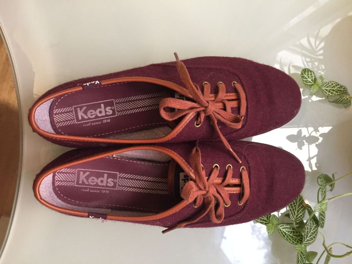 keds vinho e marrom - tênis keds