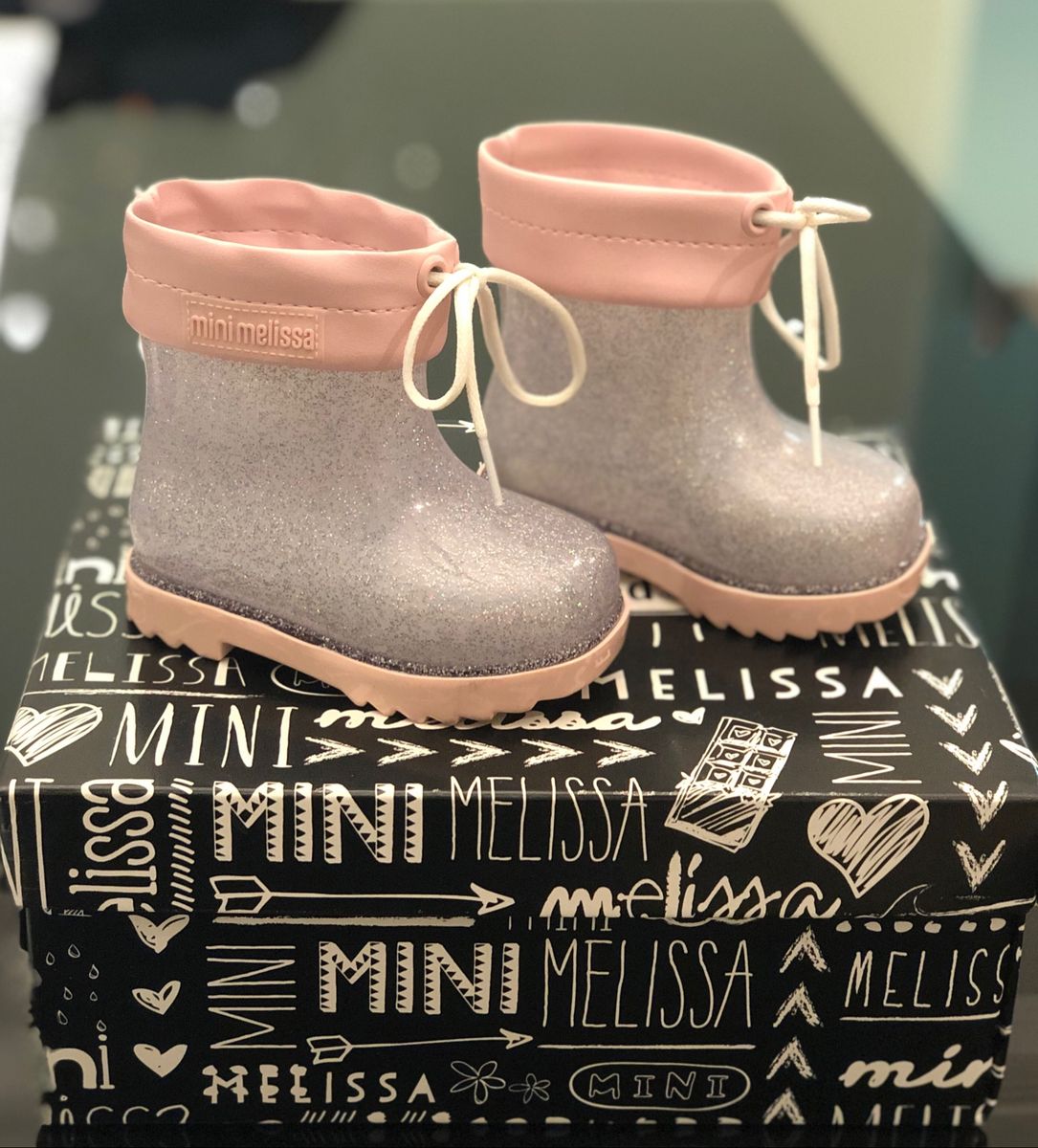 bota melissa infantil rosa