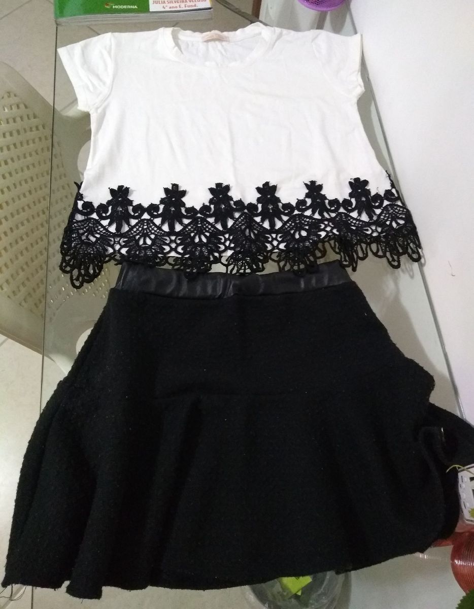 conjunto saia e blusa infantil festa