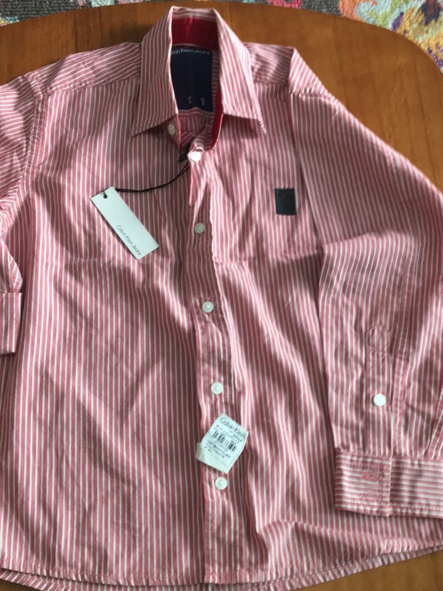 camisa social infantil calvin klein