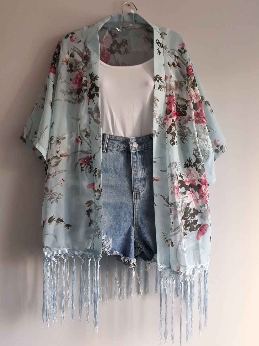 kimono florido feminino