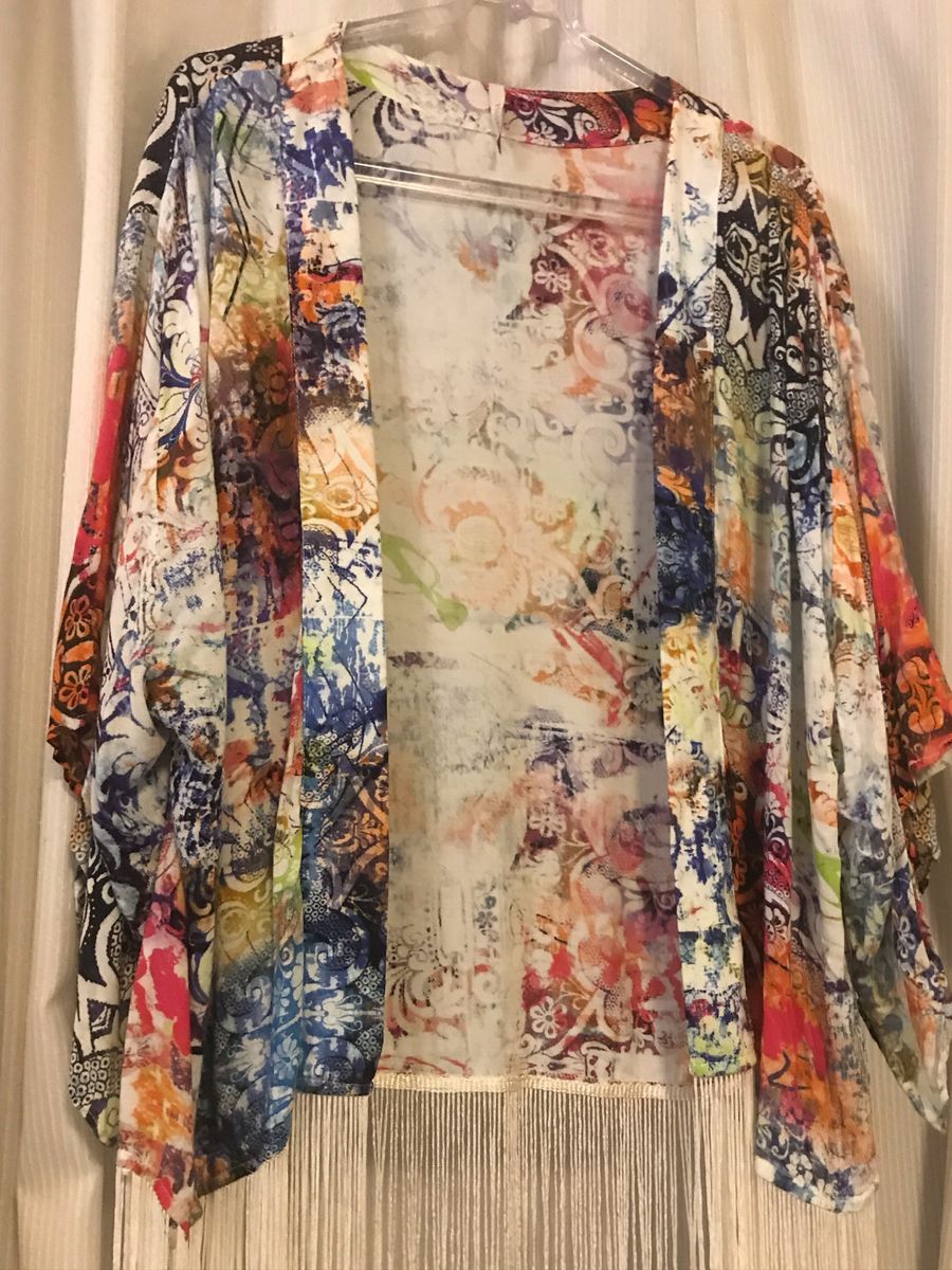 kimono feminino franja
