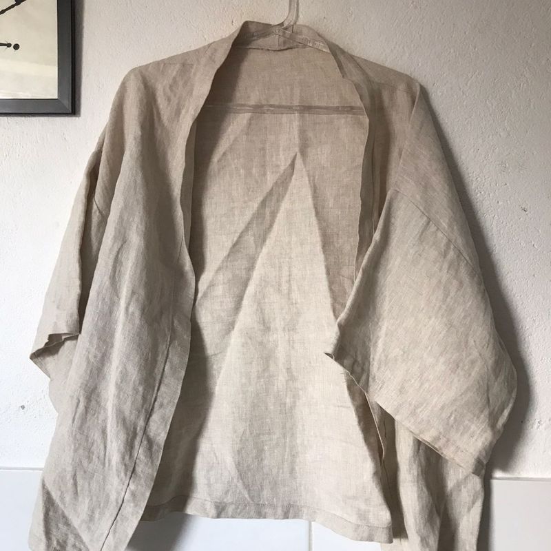 Kimono Linho Natural Casaco Feminino Usado 86136619 enjoei