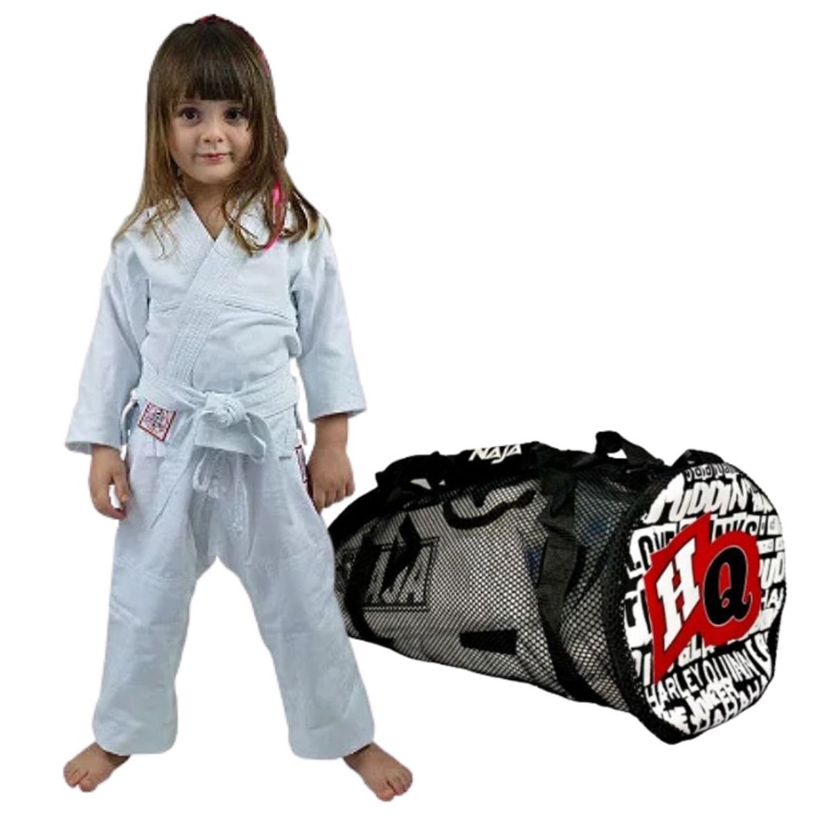 Kimono M3 Jiu-jitsu Judô Infantil Juvenil Keiko Branco + Bolsa ...