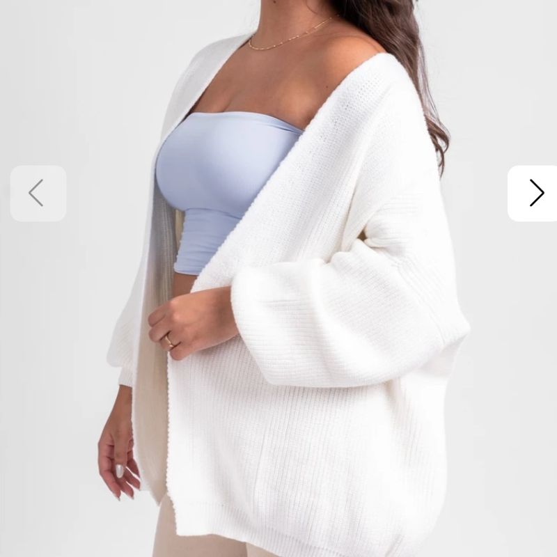 Kimono Tricot Off White Blusa Feminina Las Clothing Usado 106435056  enjoei