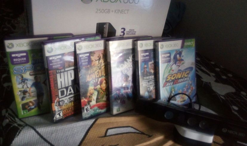 kinect com 6 jogos  - acessórios xbox 360