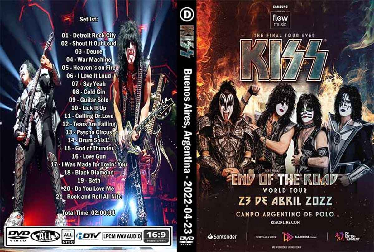 Kiss Dvd Live In Argentina 2022 (hd Profissional) Item de Música