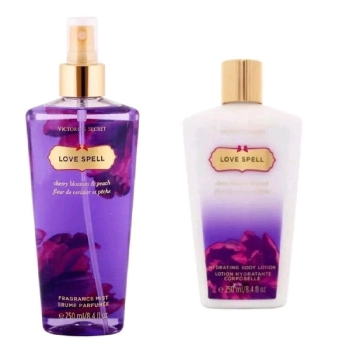 Kit 1 Hidratante Corporal 250 Ml 1 Body Splash 250 Ml Love Spell Perfume Feminino