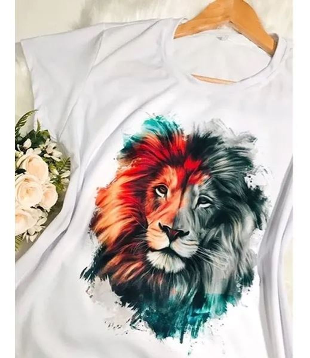 T Shirts Lion | Camiseta Feminina Flor De Cereja Nunca Usado 93127106 |  enjoei