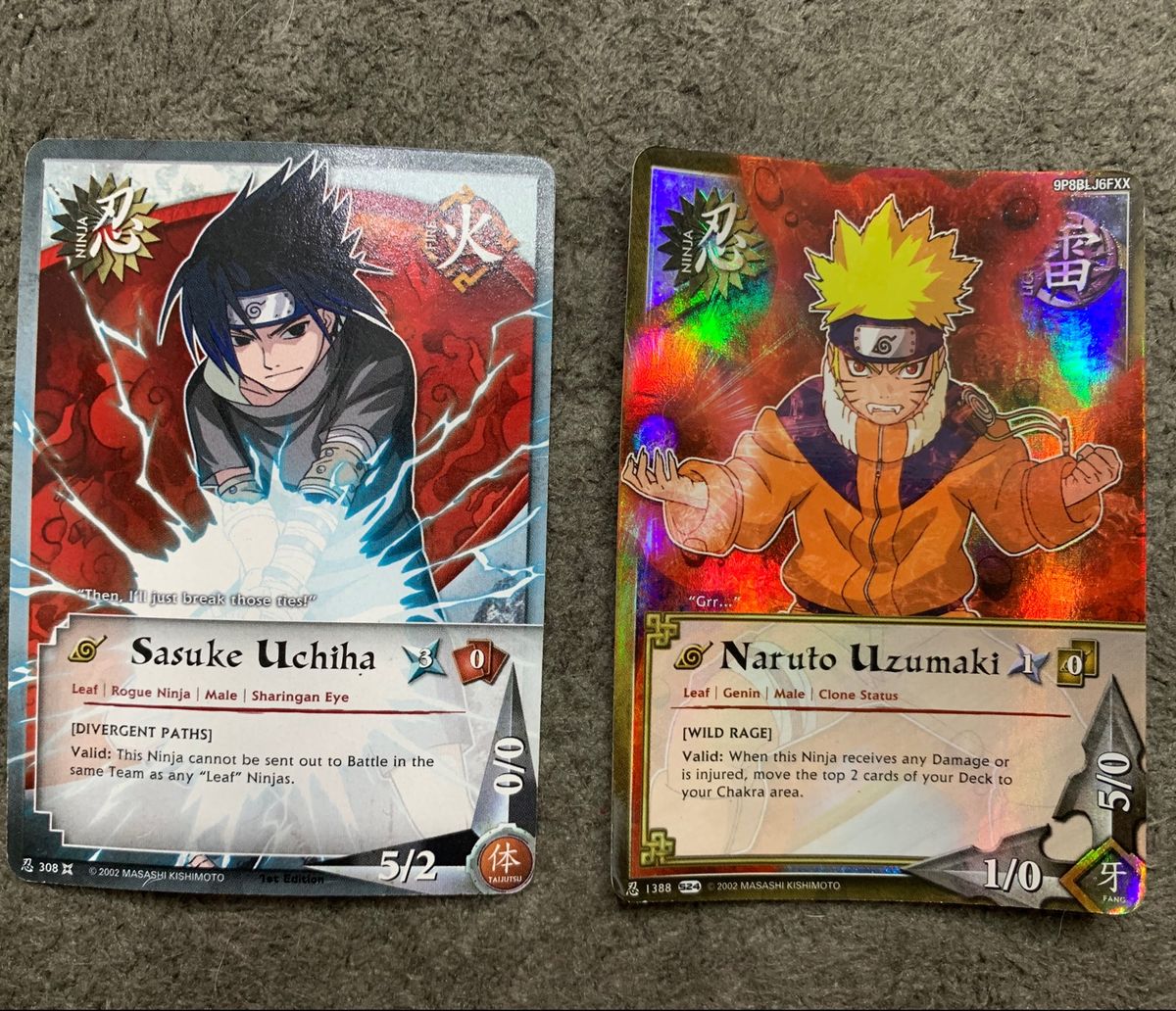 Kit 2 Cartas Naruto Collectible Card Game | Jogo de Tabuleiro Naruto ...