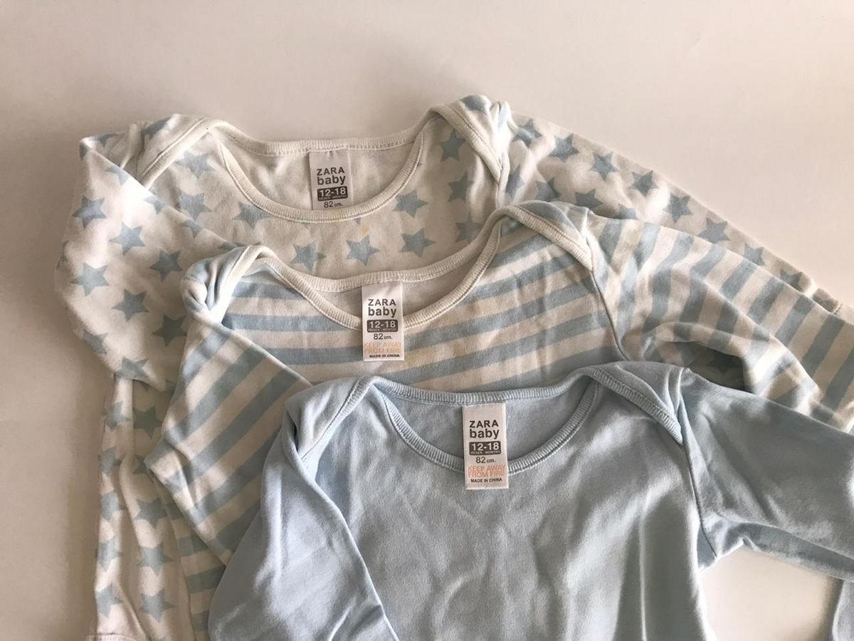 Kit 3 Body Zara Roupa Infantil para Bebê Zara Baby Usado 50861305