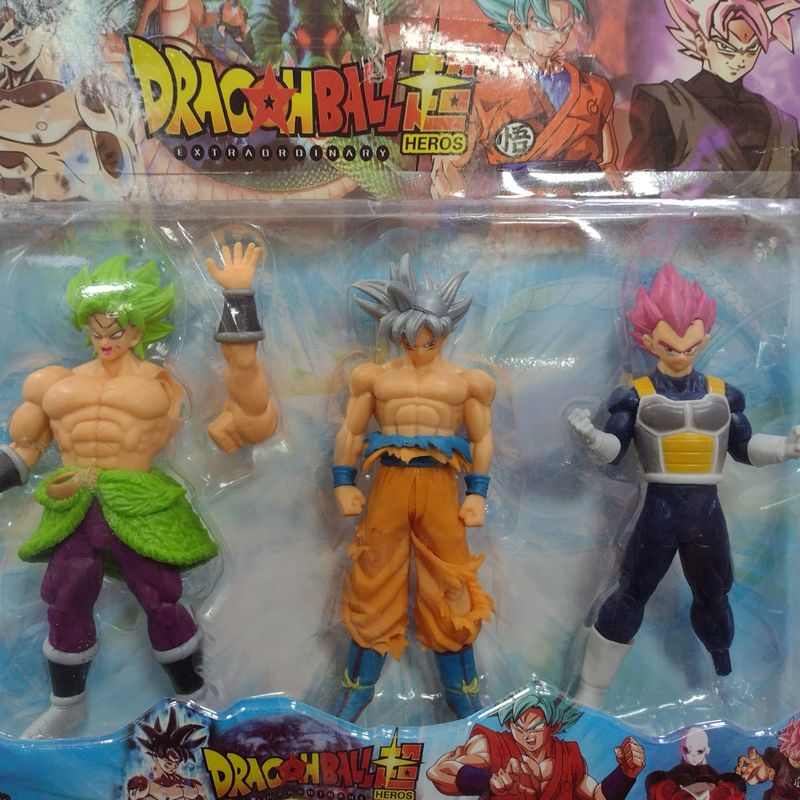 Bonecos Dragon Ball Super-Goku Instinto Superior, Broly, Goku