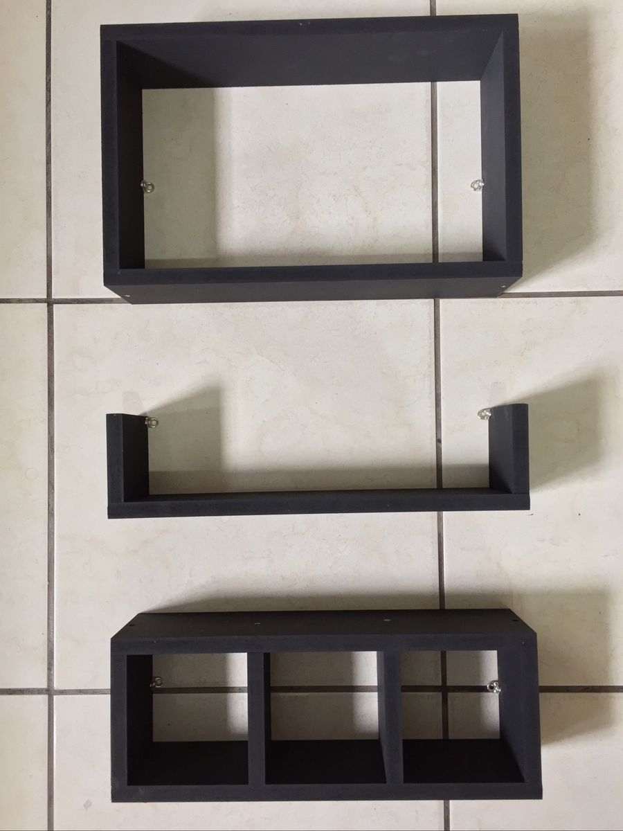 tinta preto fosco on Kit 3 Nichos Pra Banheiro Pintados Artesanalmente Com Tinta Acrilica Fosca Preto Item De Decoracao Coisinhas Da Myka Nunca Usado 50073853 Enjoei